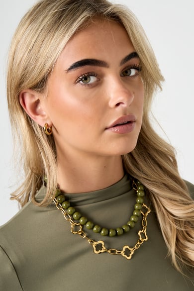 Stainless Steel Chain Necklaces Clover Casual Daily Simple Series Women's jewelry h5 Picture2